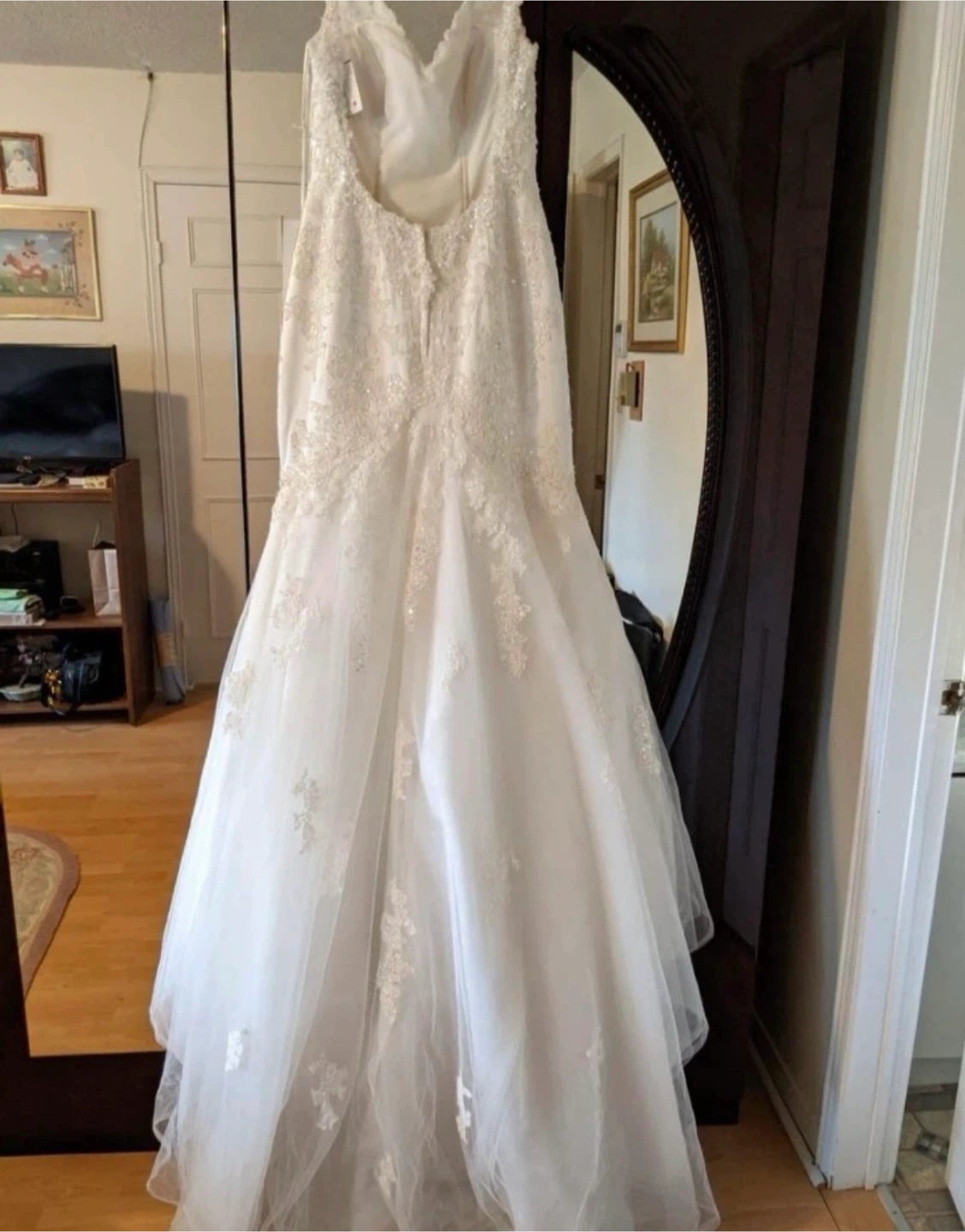 White lace wedding dress