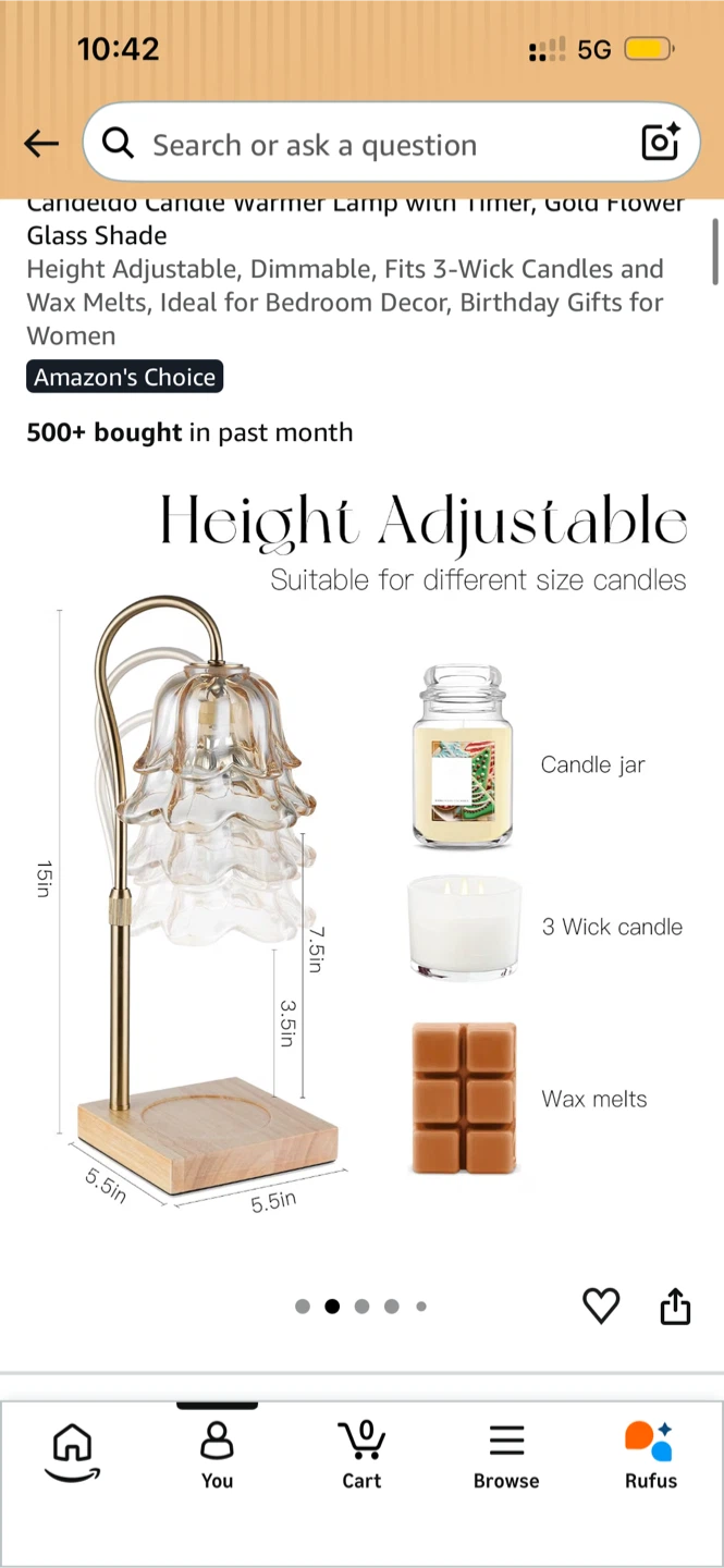 NOT USED/OPENED Amber color Candle Lamp with Timer from Amazon - photo 3