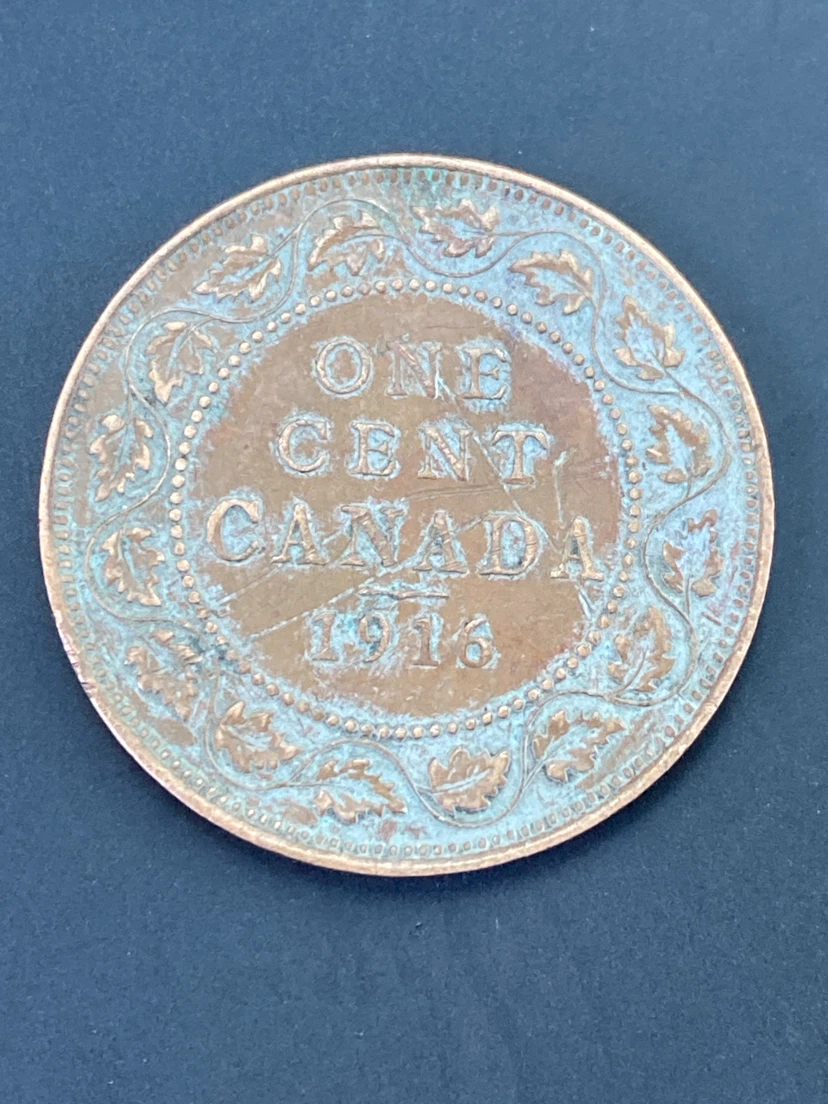1916 Canadian Large Cent Coin - photo 2