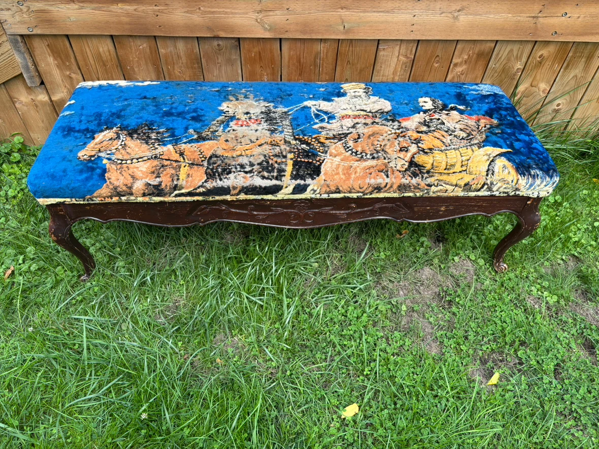 Vintage Upholstered Bench - upcycle project