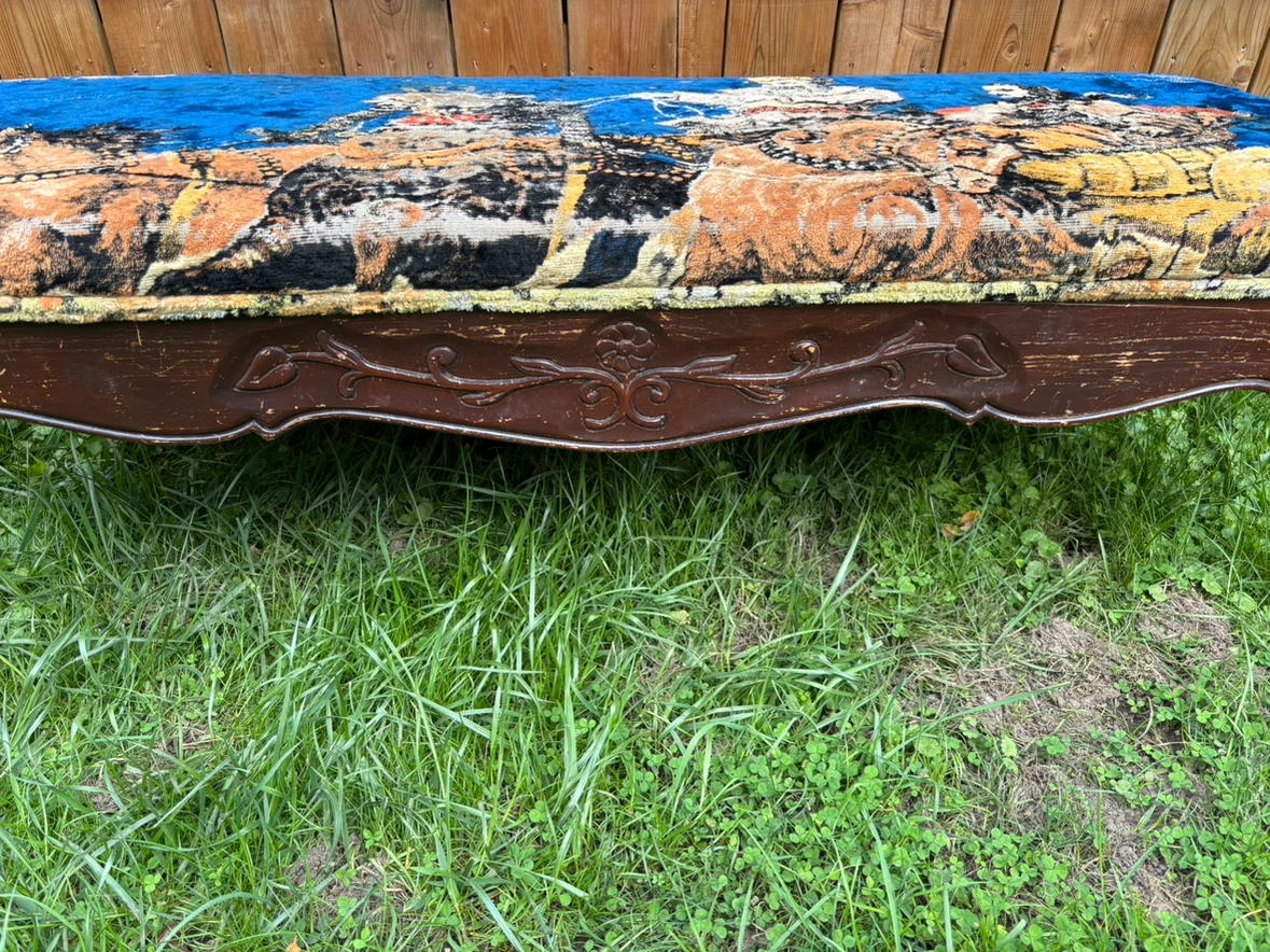 Vintage Upholstered Bench - upcycle project - photo 2