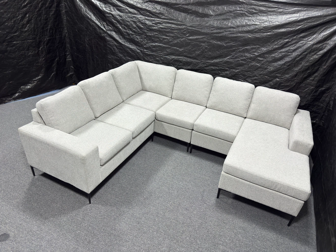 Light Grey Sectional Sofa with Chaise - photo 2
