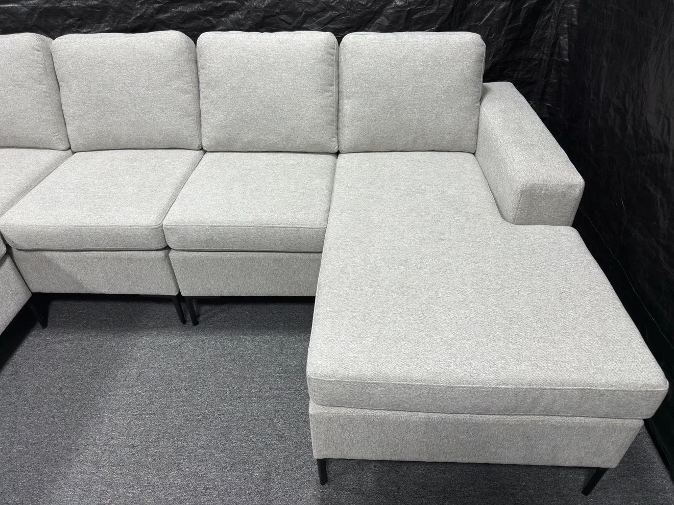 Light Grey Sectional Sofa with Chaise - photo 4