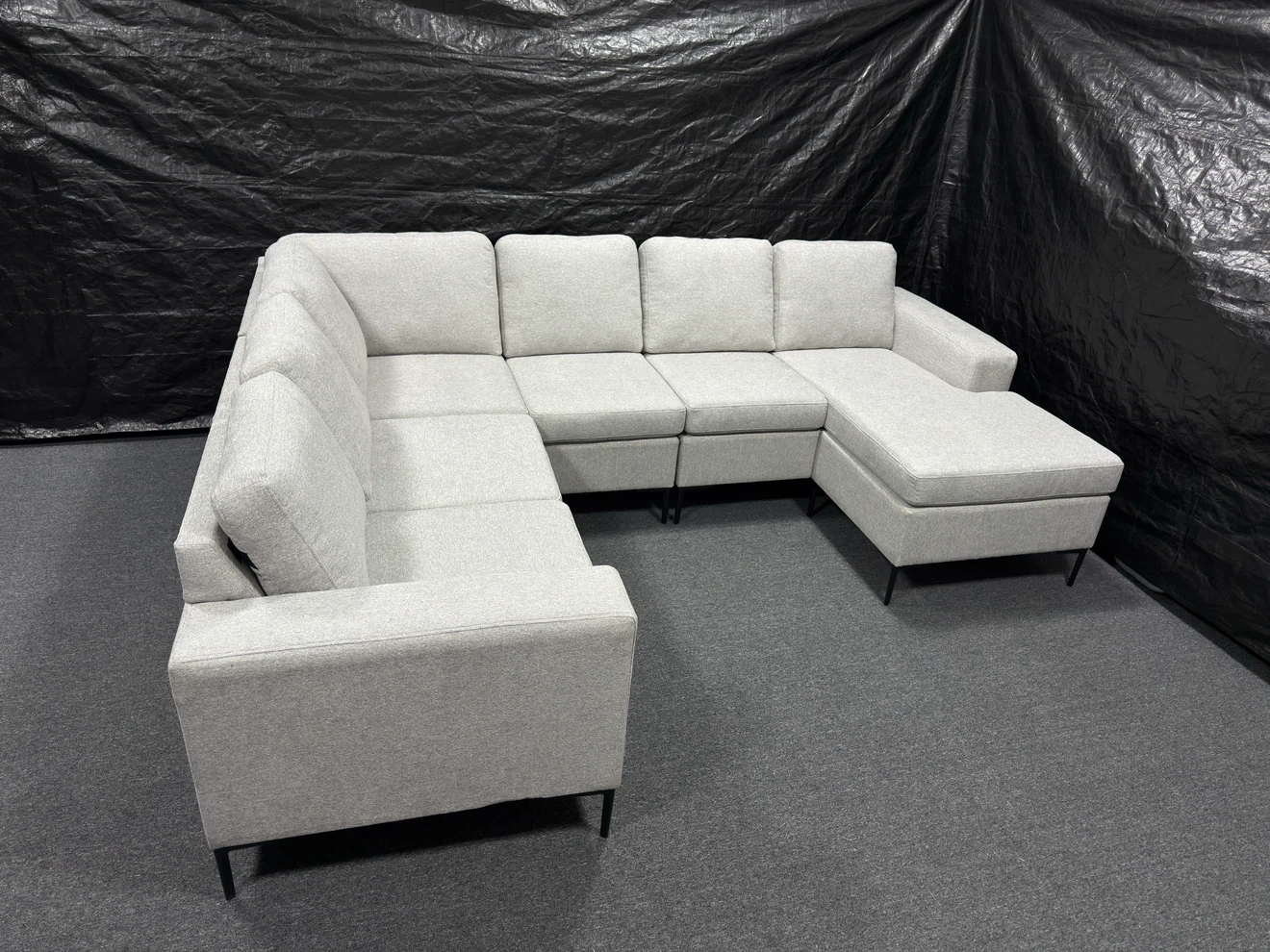 Light Grey Sectional Sofa with Chaise - photo 5