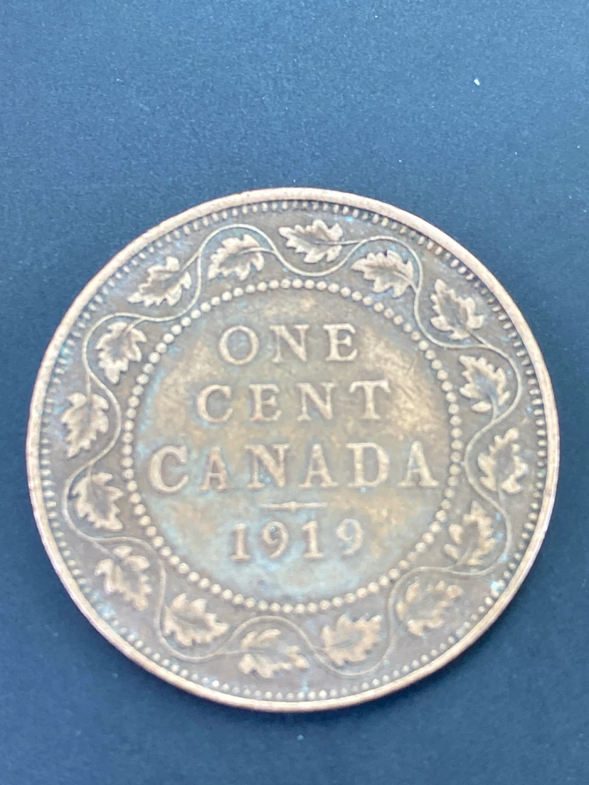1919 Canadian One Cent Coin - photo 2