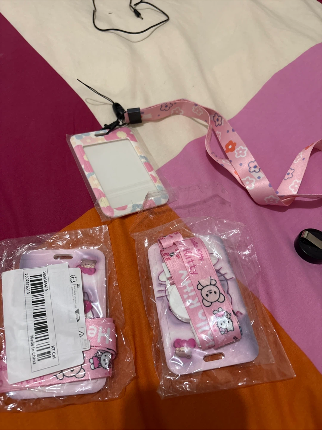 Pink Kawaii Lanyard Card Holder Set - photo 2