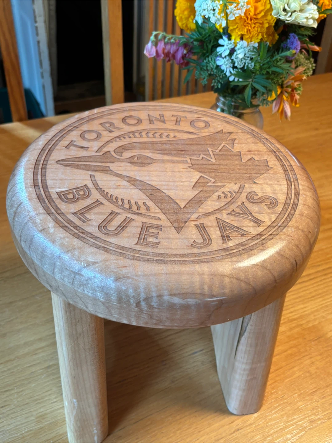 Toronto Blue Jays Wooden Stool