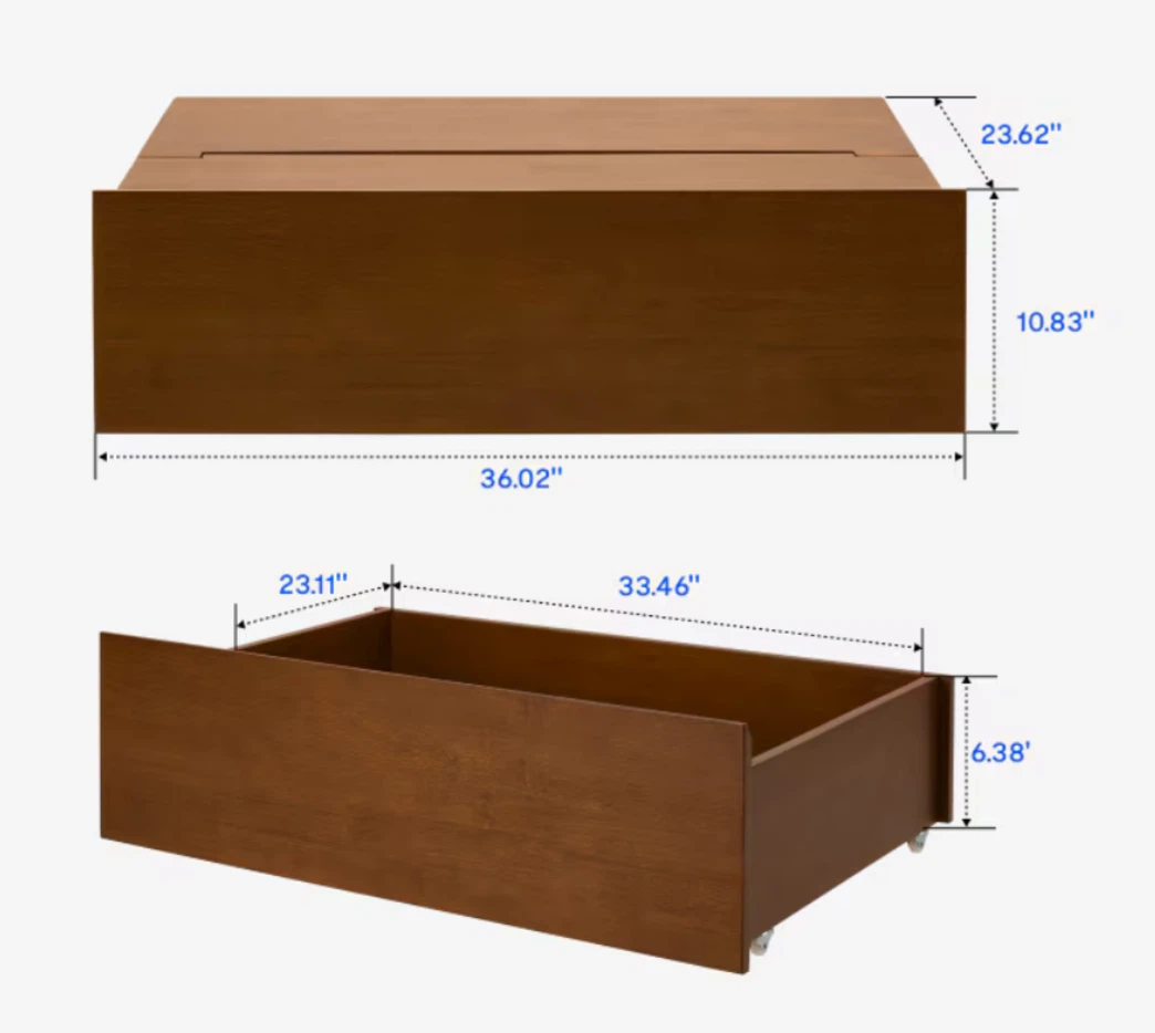 New Solid Wood King or Queen Underbed Storage - photo 4