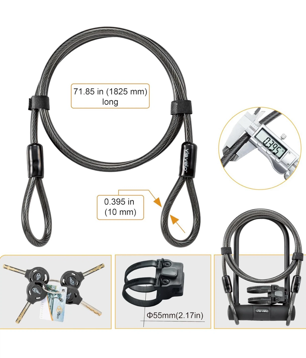 Via Velo U-Lock with Cable - photo 3