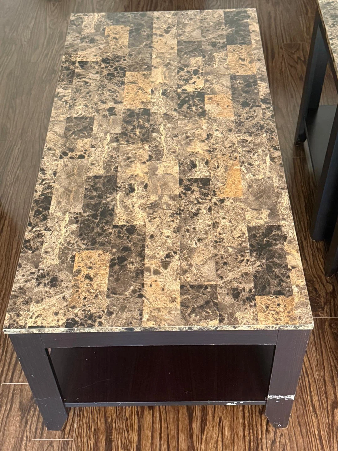 3-Piece Faux Marble Coffee and End Table Set - photo 4