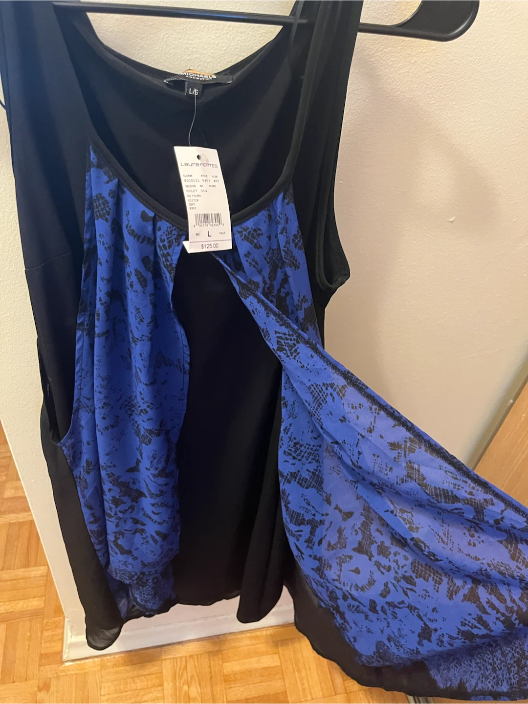 Laura Petites Black & Blue Snake Print Tank Top