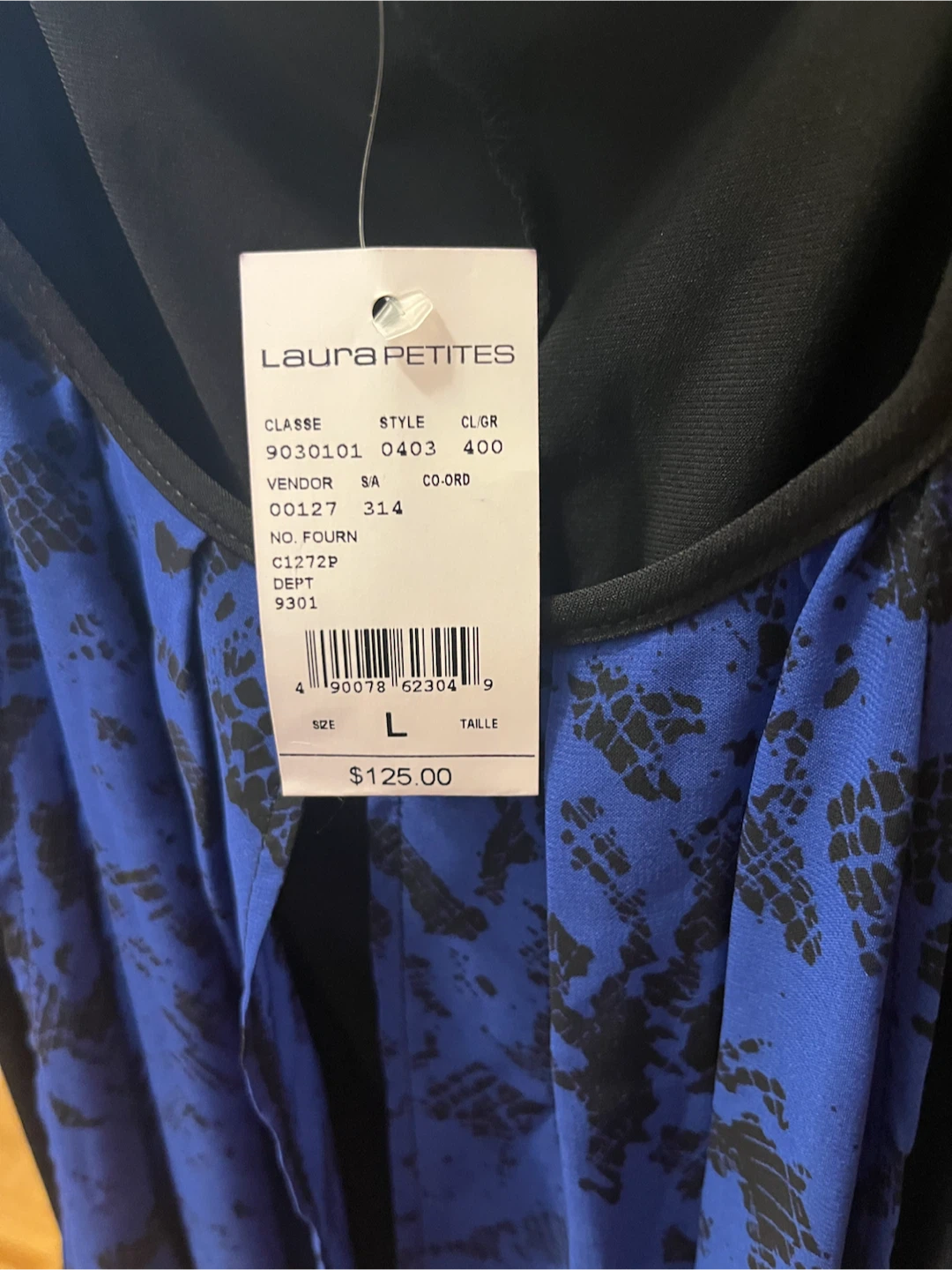 Laura Petites Black & Blue Snake Print Tank Top - photo 2