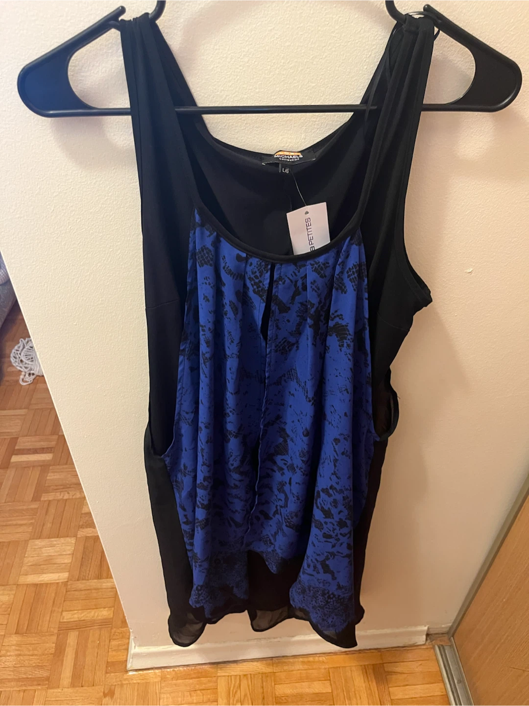 Laura Petites Black & Blue Snake Print Tank Top - photo 3