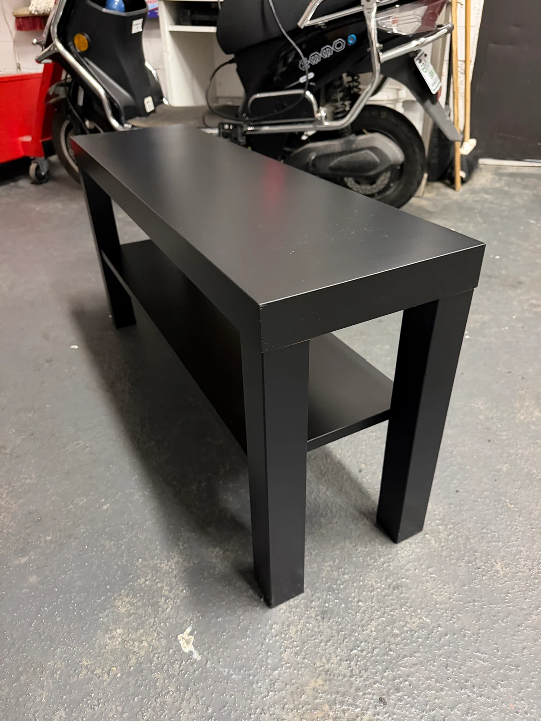 Black Rectangular Coffee Table with Shelf - photo 2