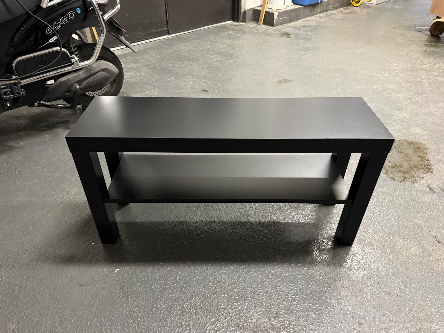 Black Rectangular Coffee Table with Shelf - photo 4