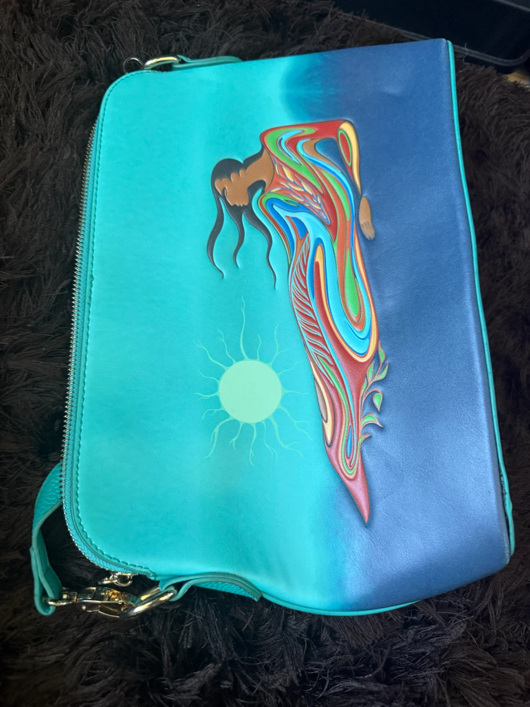 Maxine Noel Turquoise Art Crossbody Bag - photo 3