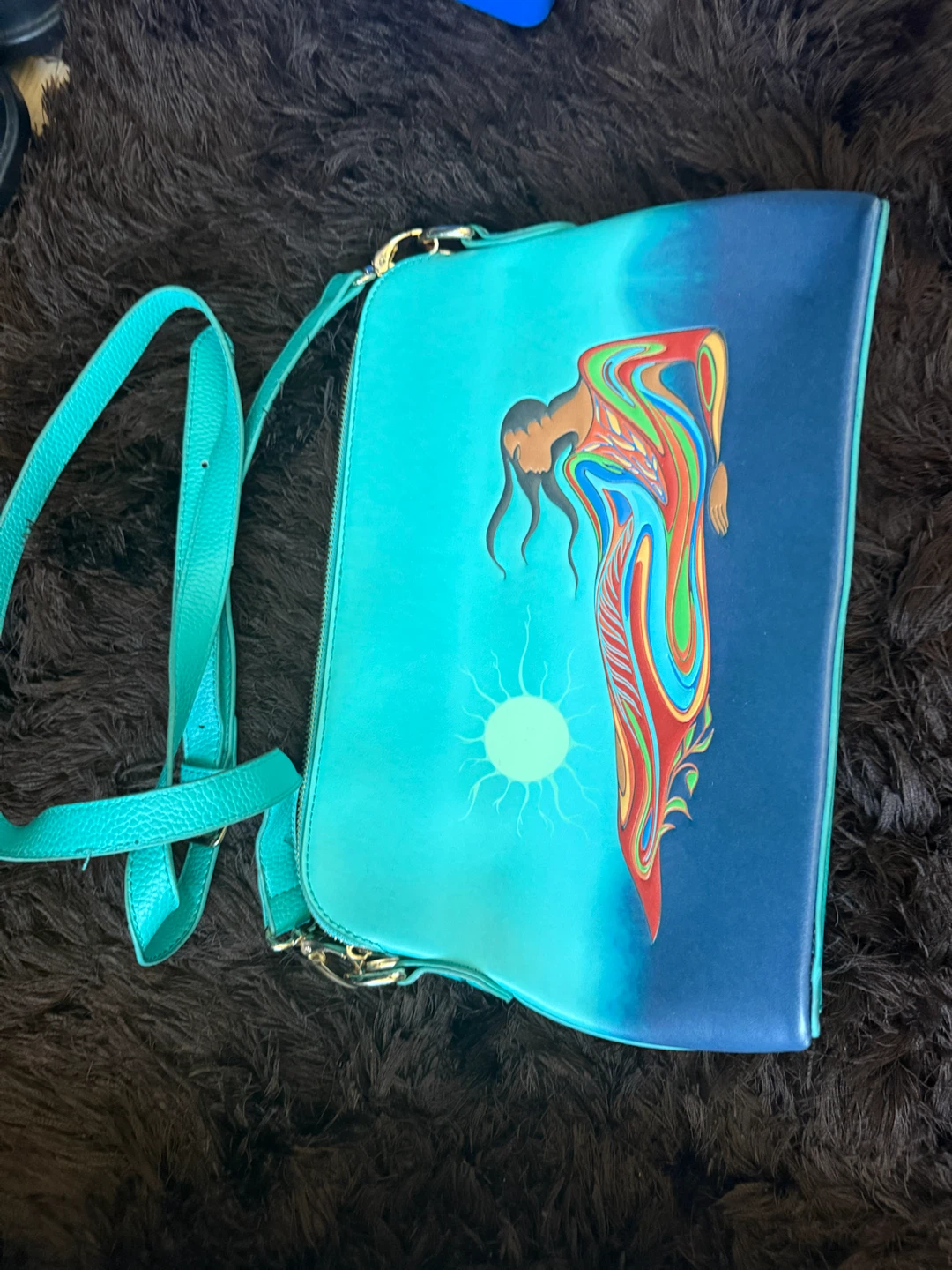Maxine Noel Turquoise Art Crossbody Bag - photo 4