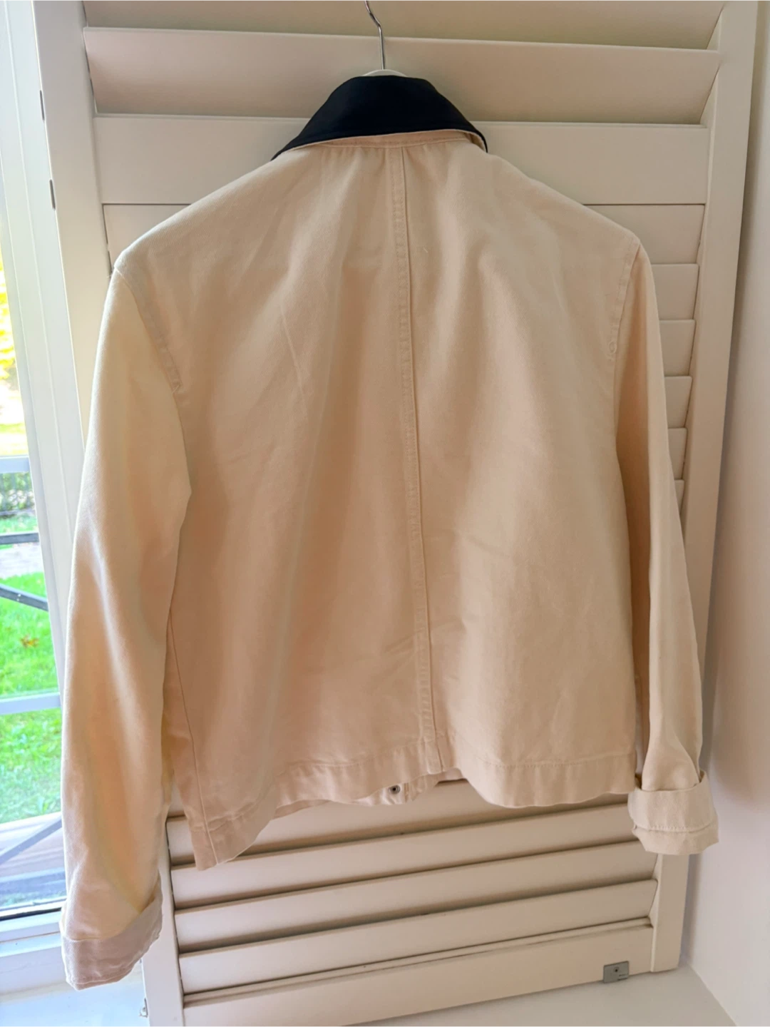 MANGO Cream Barn Jacket with Black pleather Collar - photo 3