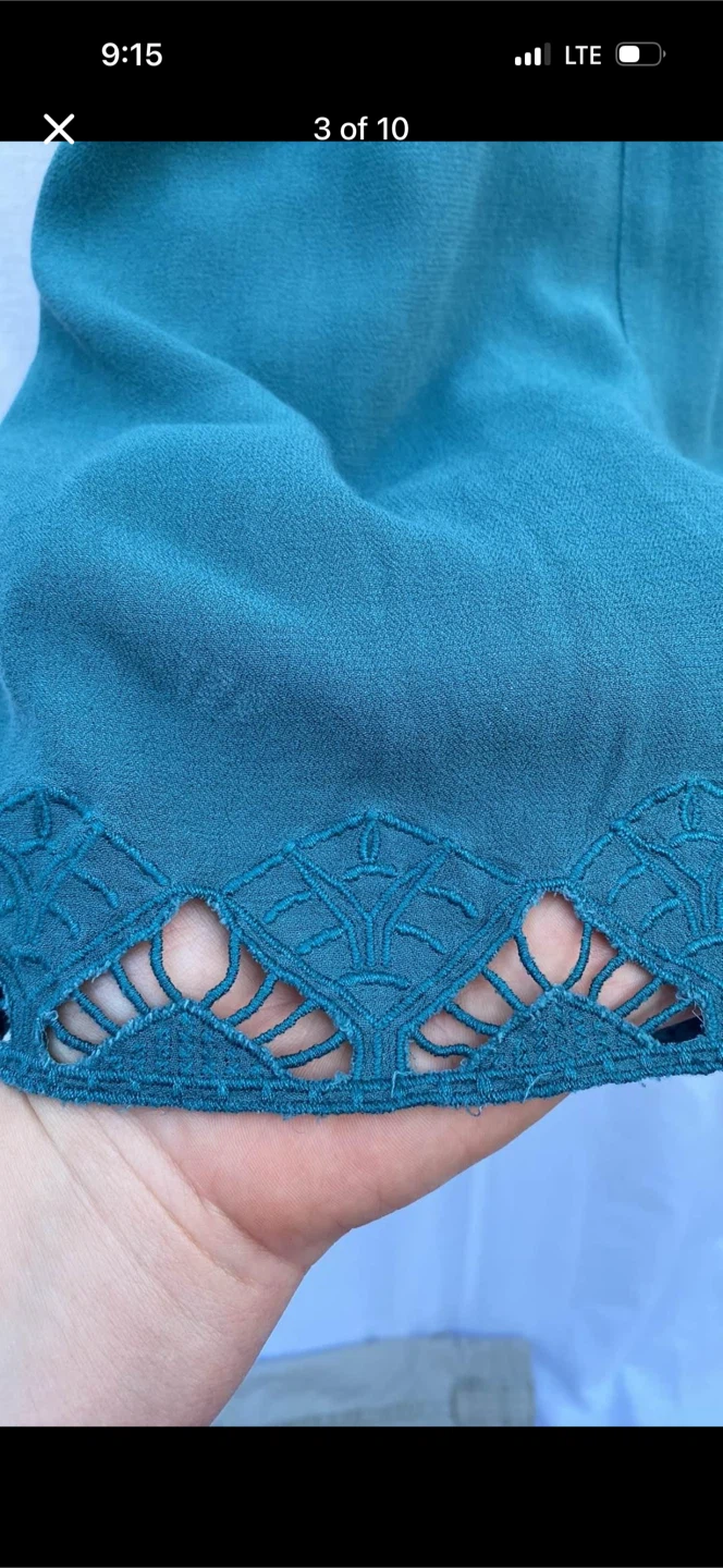 Gentle Fawn Teal Shorts Romper With Embroidery - photo 3