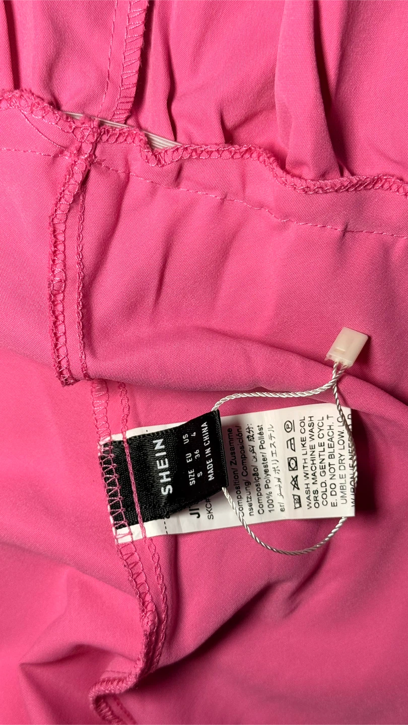 SHEIN Pink Puff Sleeve Dress Size S - photo 4