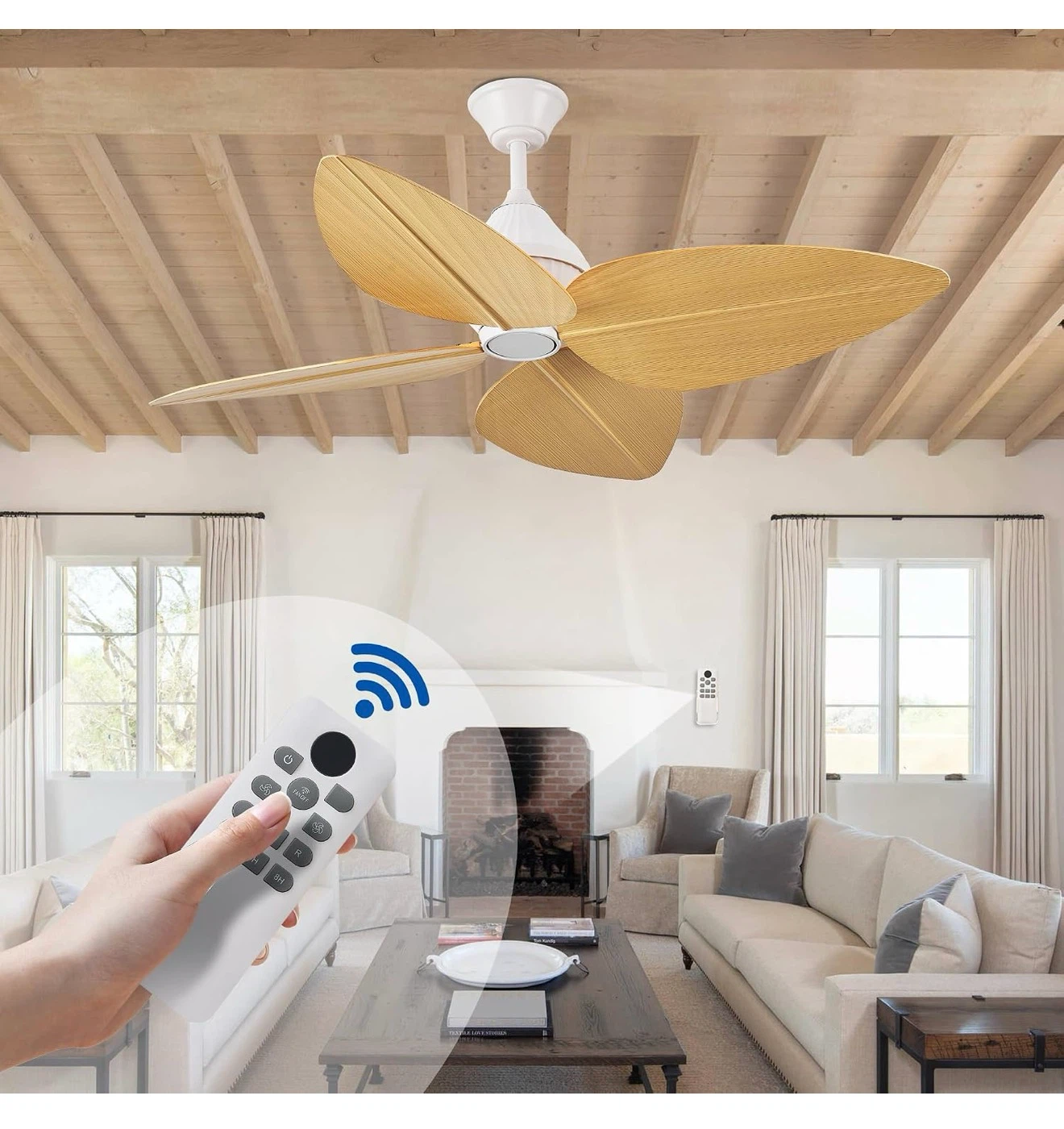 52-inch Tropical Palm Leaf Ceiling Fan - photo 4