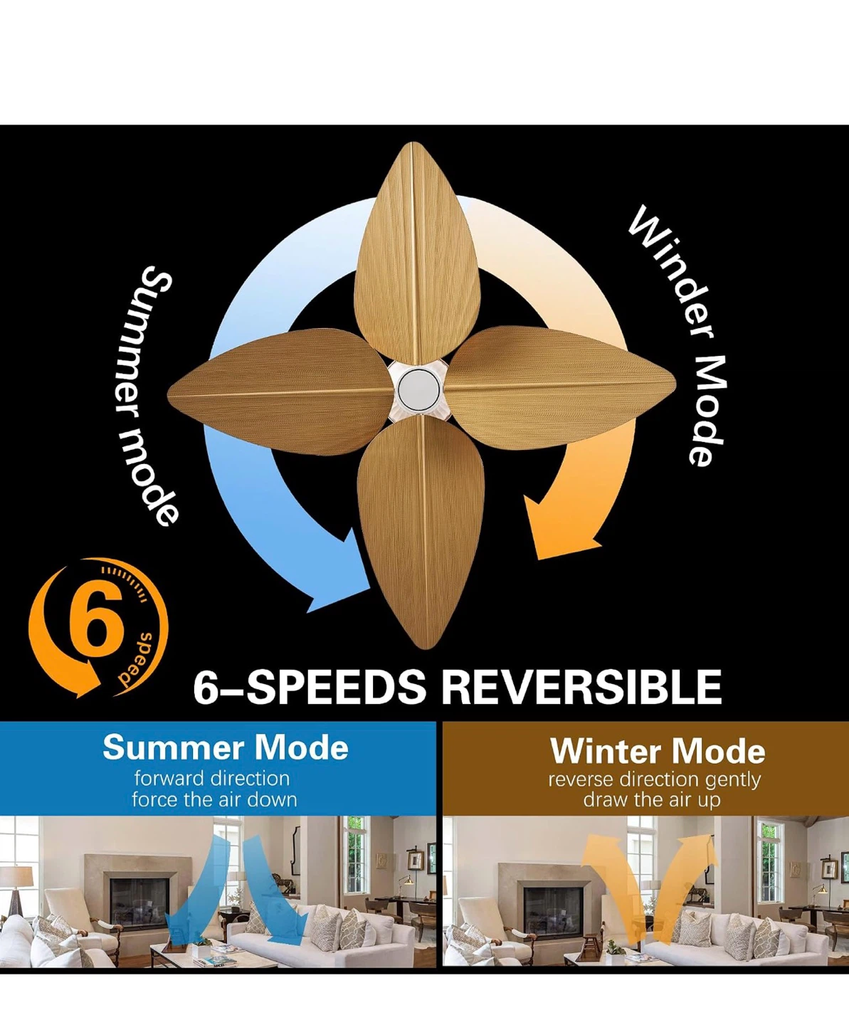 52-inch Tropical Palm Leaf Ceiling Fan - photo 5