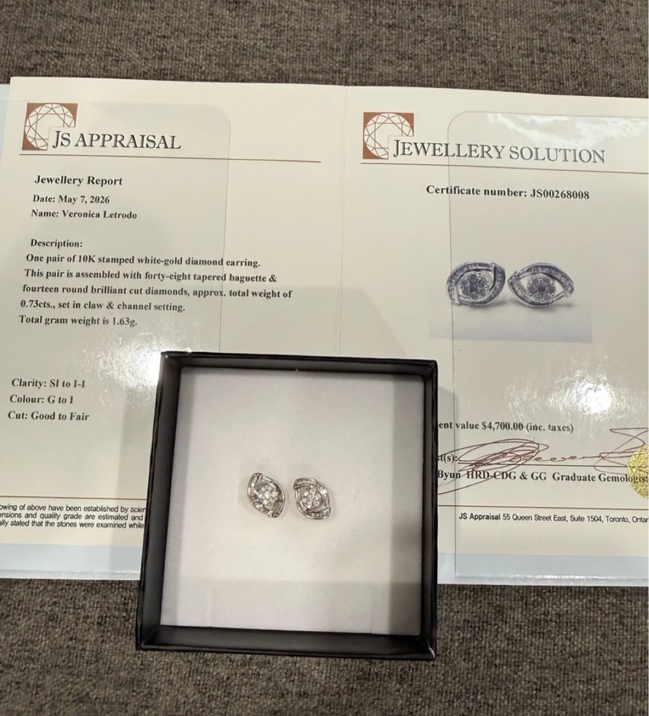 10K White Gold Diamond Earrings