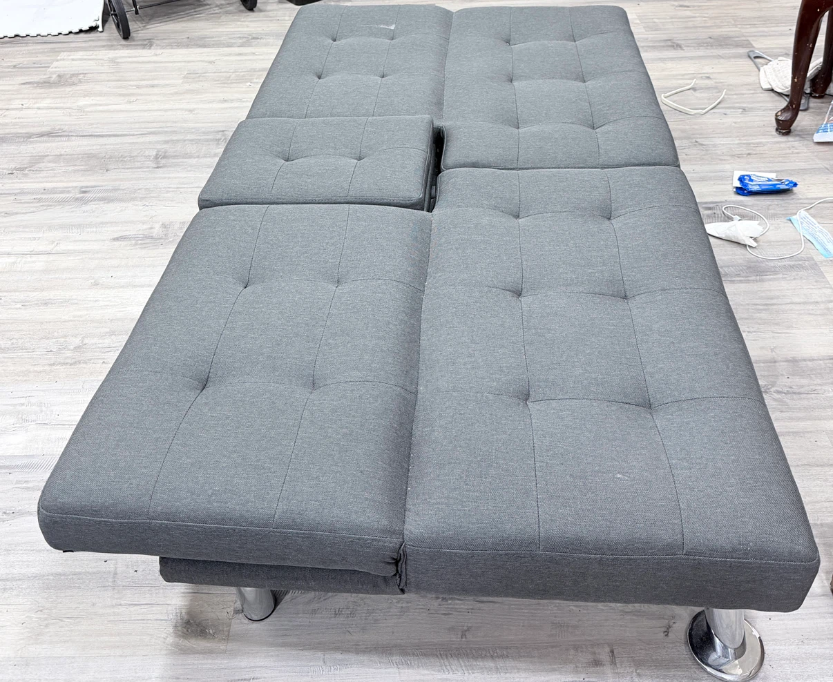 Gray Convertible Futon Sofa - photo 3