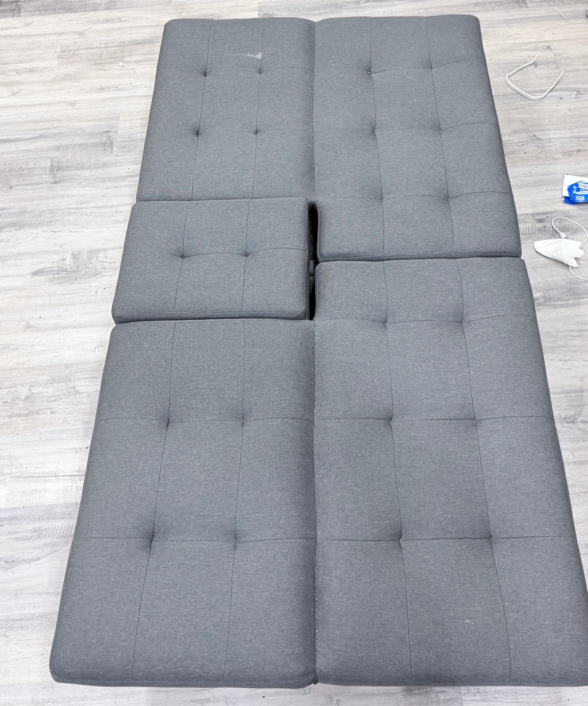 Gray Convertible Futon Sofa - photo 4