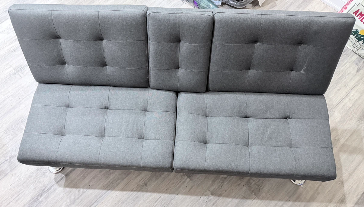 Gray Convertible Futon Sofa - photo 5