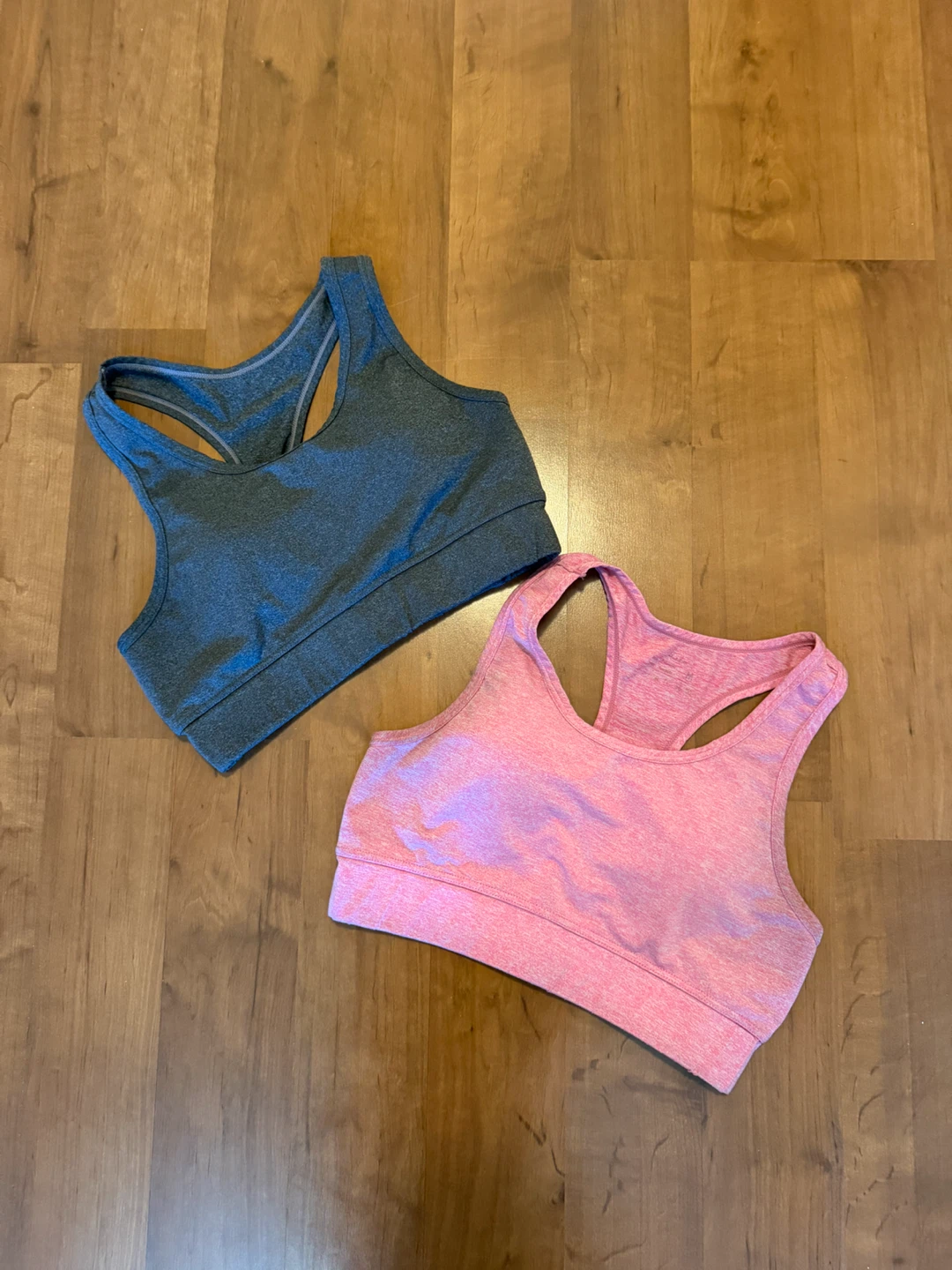 Two racerback sports bras