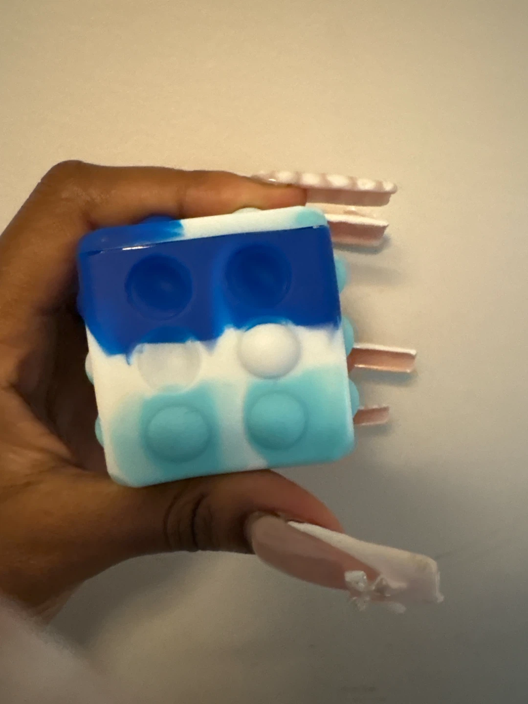 Blue and white silicone fidget cube - photo 2