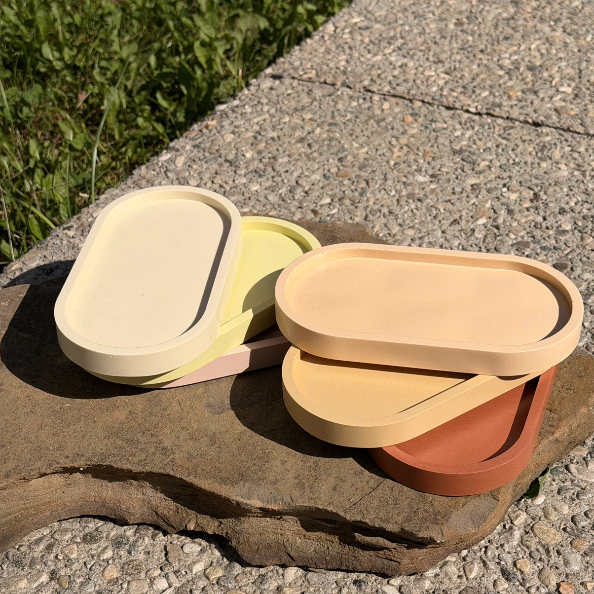 Handmade Jesmonite Oval Trays - photo 2