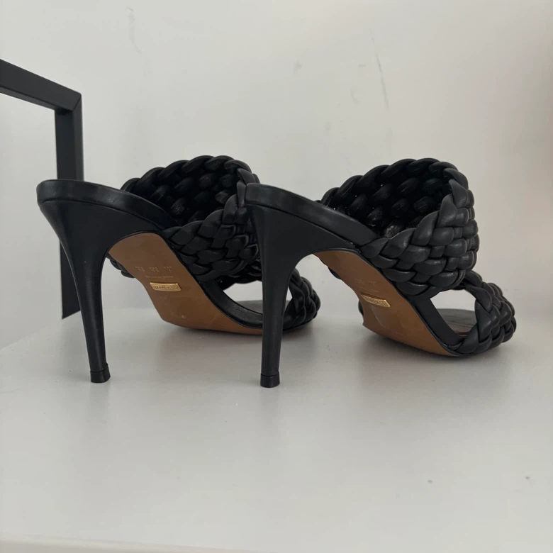 L’intervalle Black Woven Heeled Mules - Size 7 - photo 2