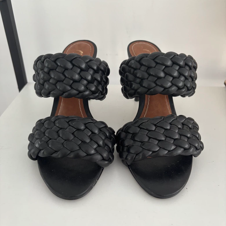 L’intervalle Black Woven Heeled Mules - Size 7 - photo 4