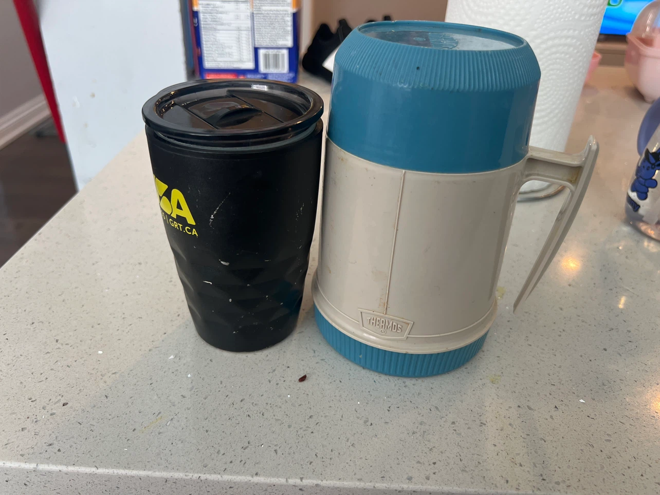 Thermos Food Jar and Black Travel Mug