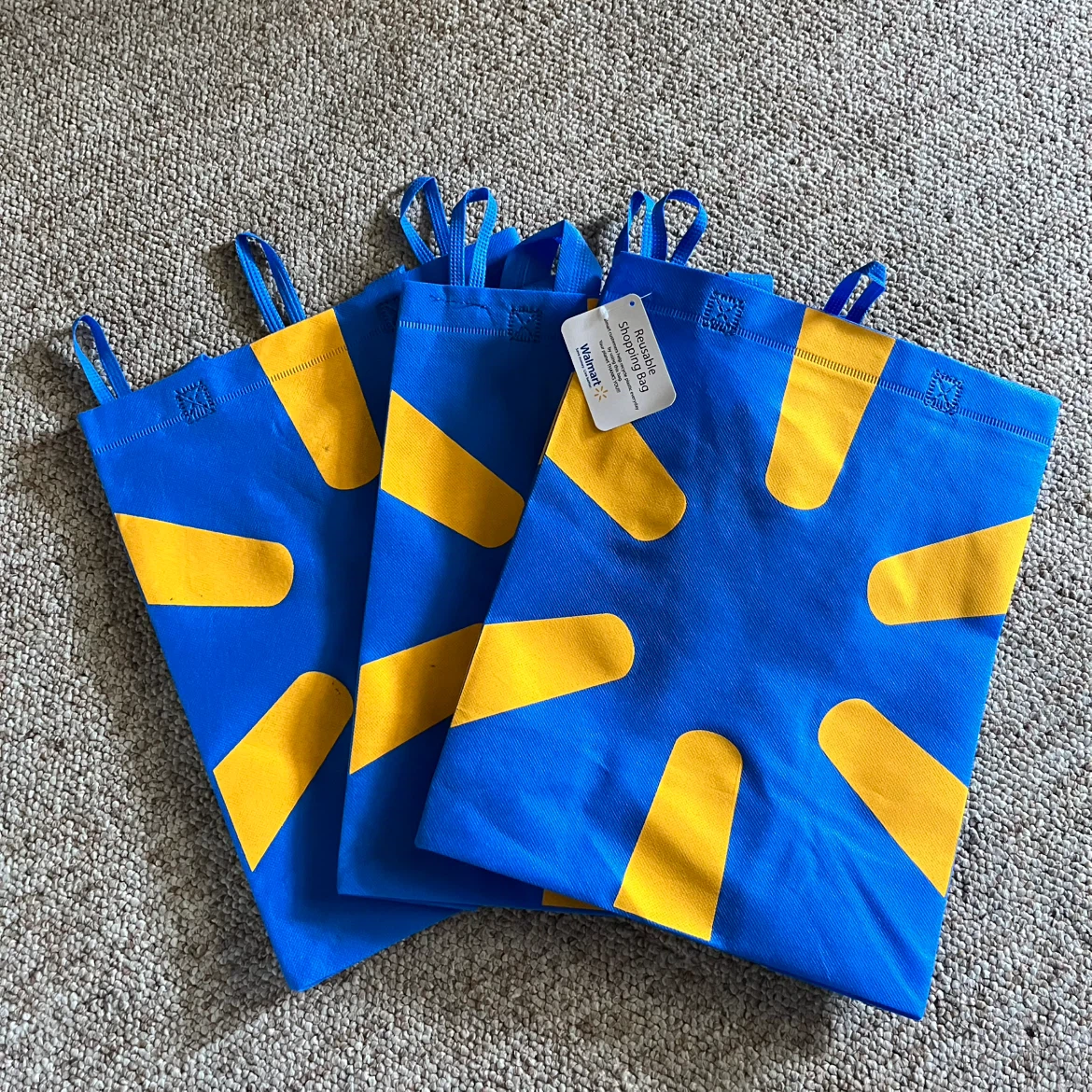 Set of 3 Walmart Reusable Shopping Bags