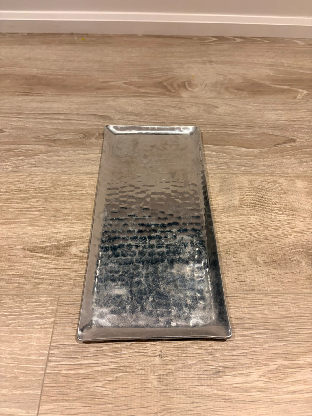 Set of 3 Silver Hammered Rectangular Trays - photo 2