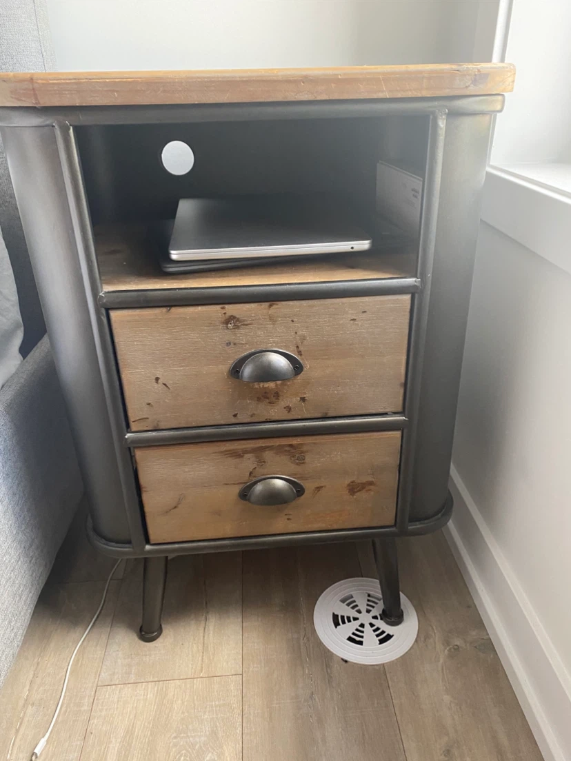 Industrial style bedside table