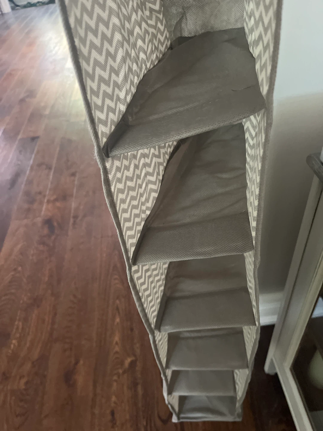 Grey Chevron Hanging Closet Organizer