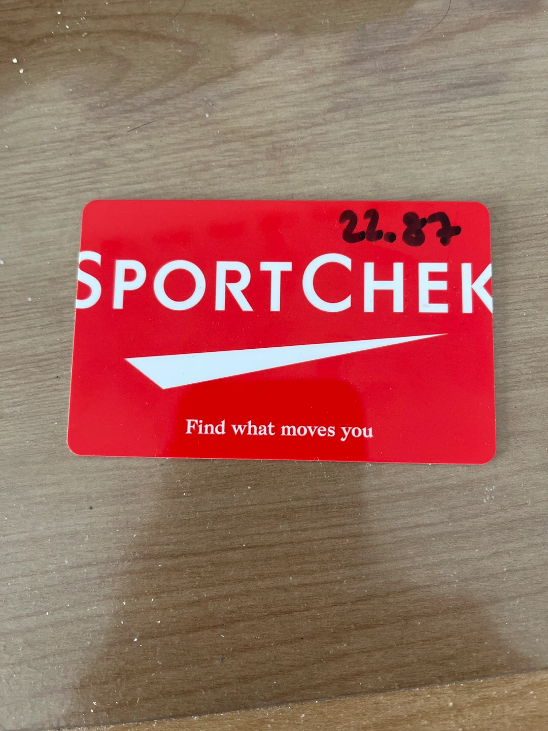 Sport Chek gift card worth $22.87