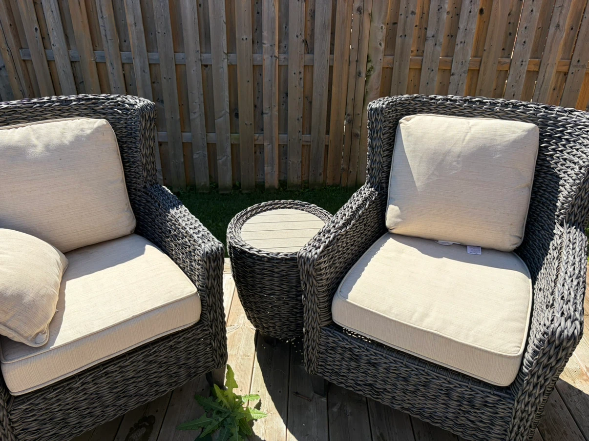 Wicker Armchair with Cushions