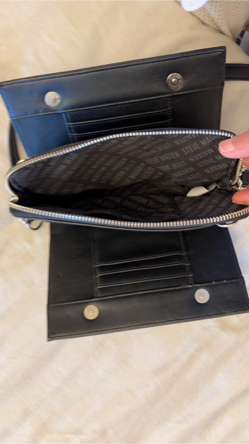 Steve Madden Black Crossbody Bag with Chain Detail - photo 4