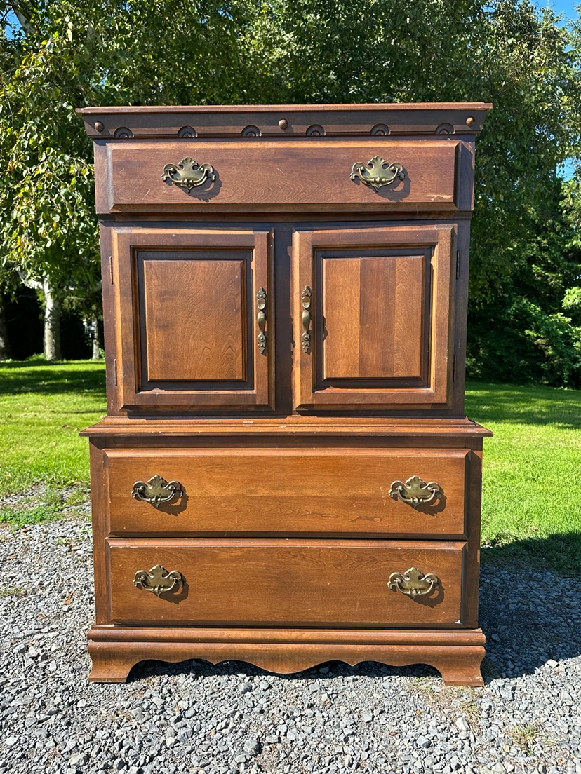 Vintage St. Barthelemy Solid Birch Dresser Cabinet (CAN DELIVER)