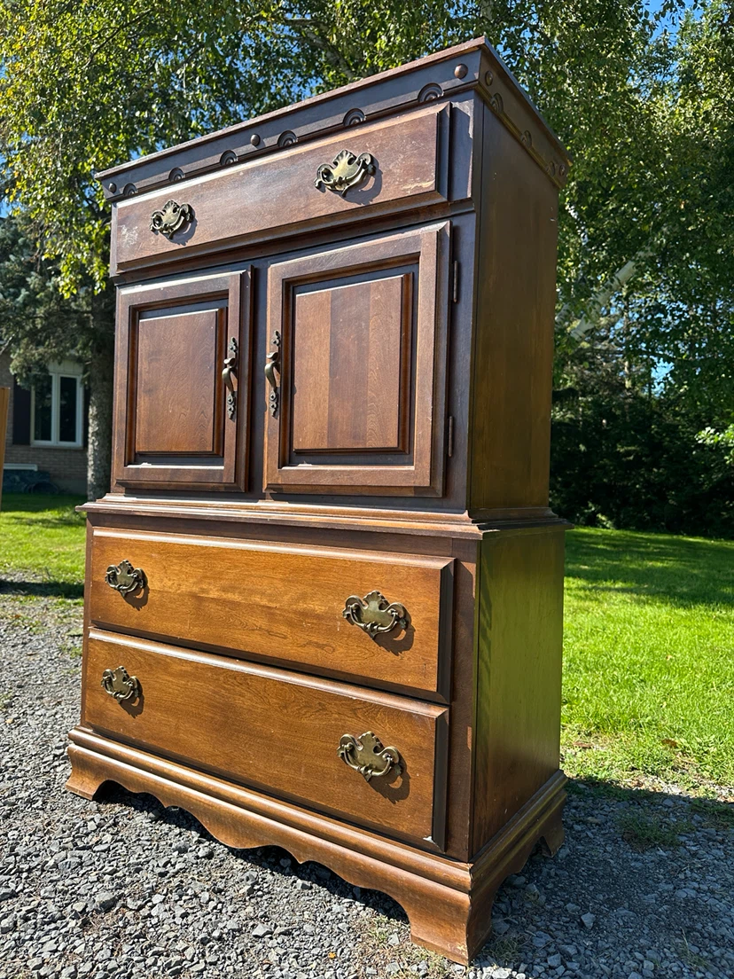 Vintage St. Barthelemy Solid Birch Dresser Cabinet (CAN DELIVER) - photo 5