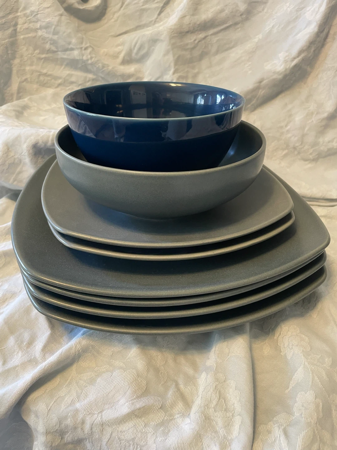 Square Gray Dinnerware Set