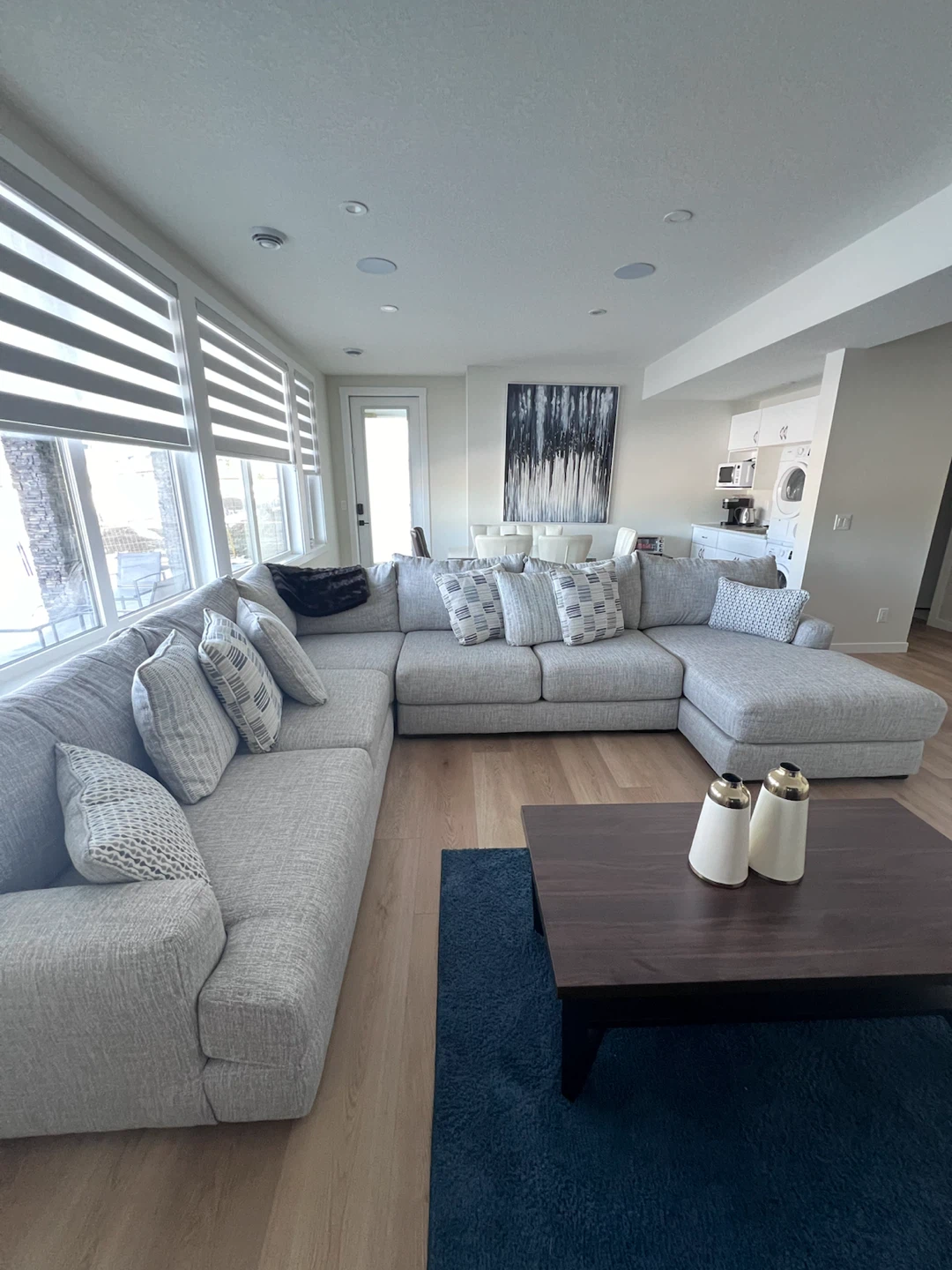 Large Light Grey Sectional Sofa - photo 2