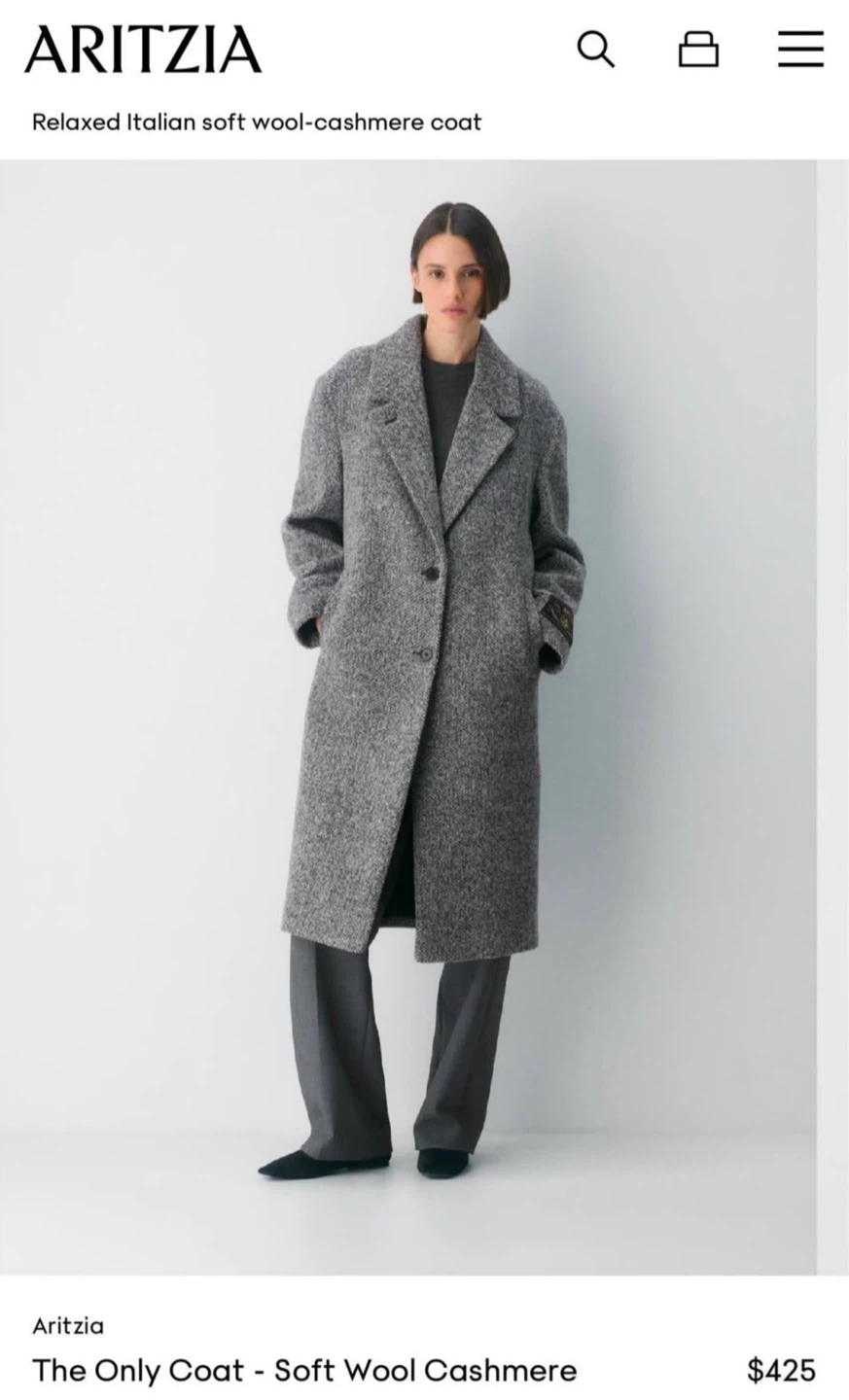 Aritzia The Only Coat - Soft Wool Cashmere