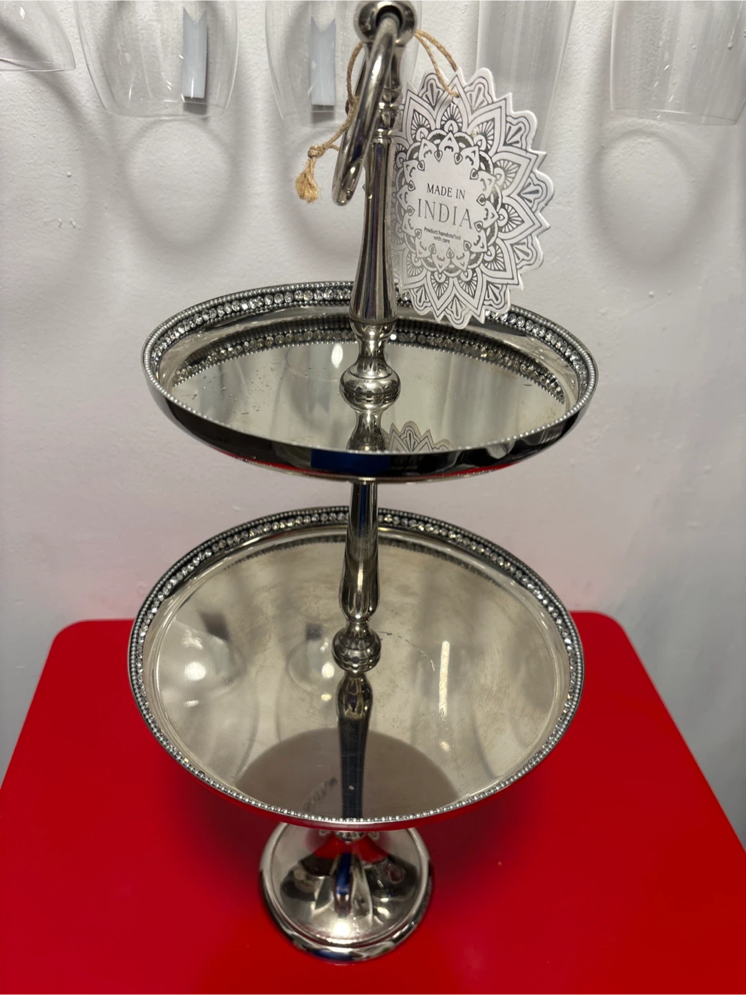 Silver Tone 2-Tier Serving Stand
