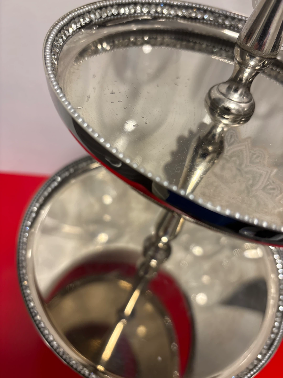 Silver Tone 2-Tier Serving Stand - photo 3